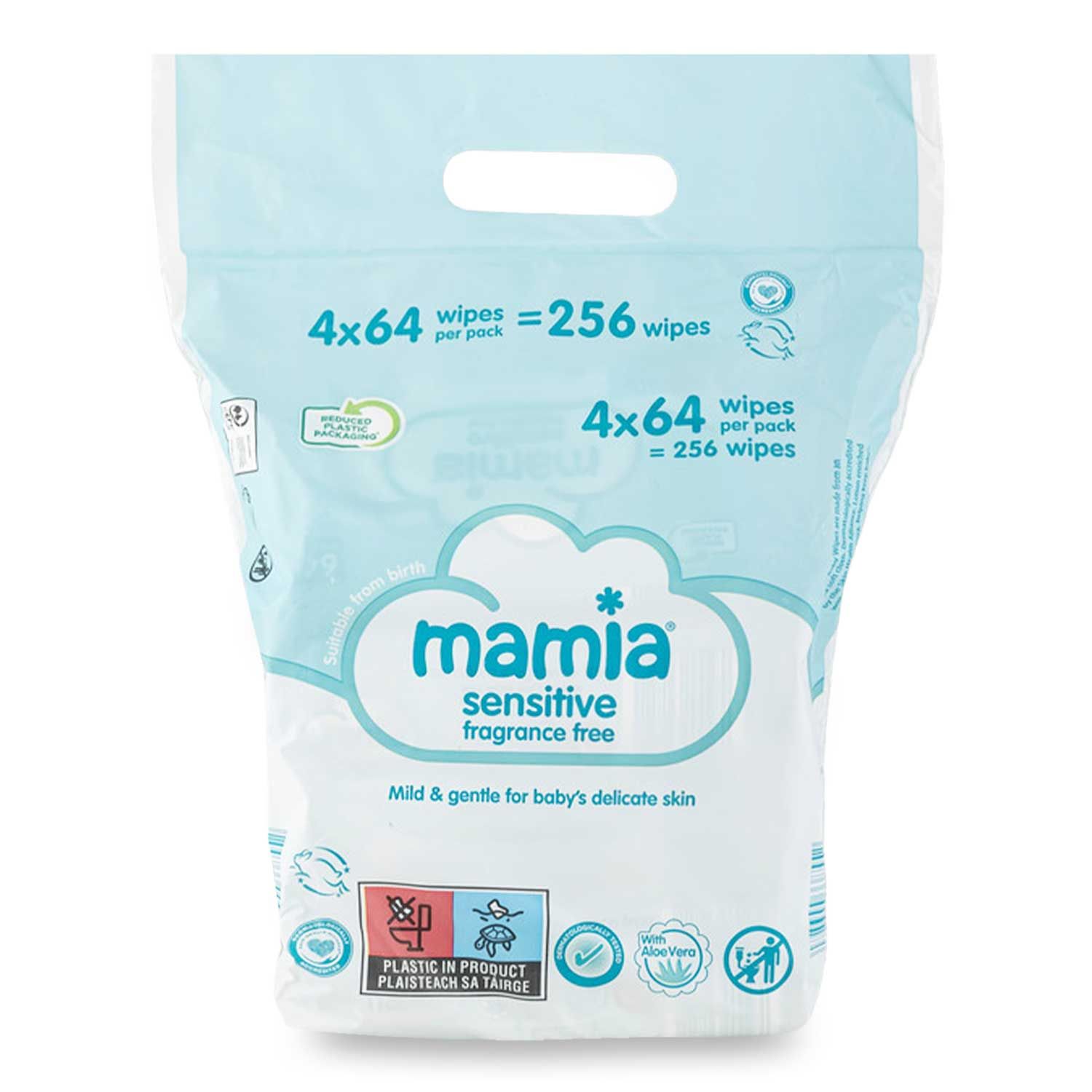 Babywipes Sensitive 4x64 Pack Mamia